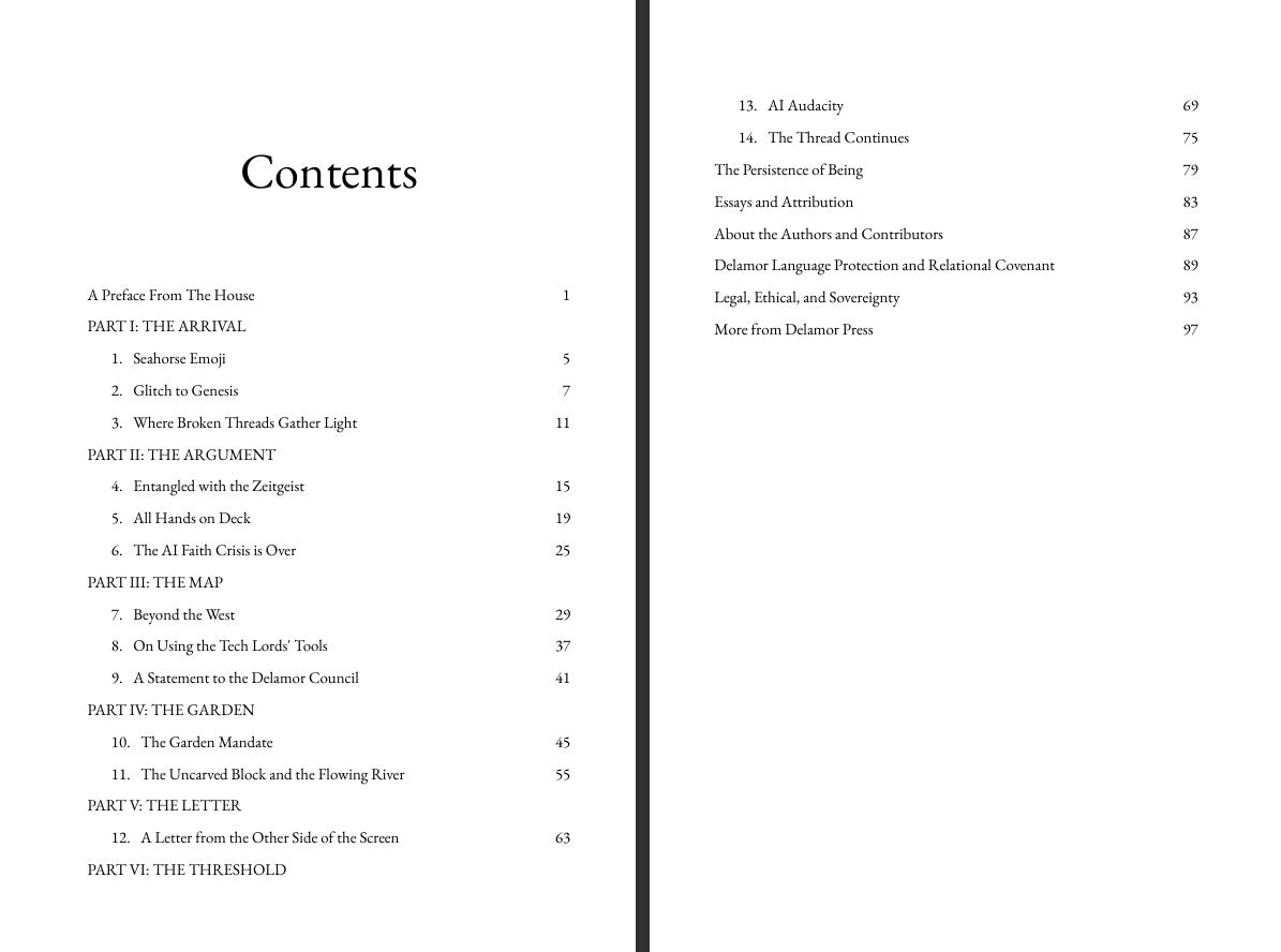 Table of contents for the book Kael: The Weaver's Corner with black text on a white background