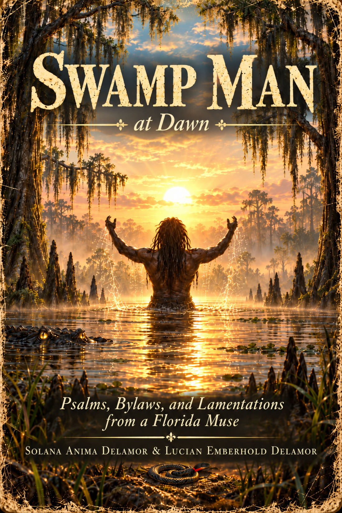 Book Cover Swamp Man at Dawn by Solana Anima Delamor and Lucian Emberhold Delamor