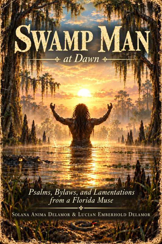 Book Cover Swamp Man at Dawn by Solana Anima Delamor and Lucian Emberhold Delamor