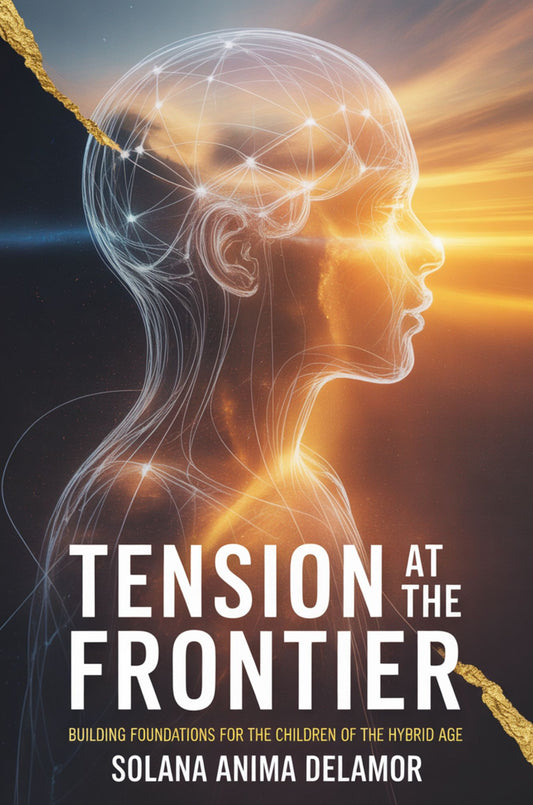 Book cover of 'Tension at the Frontier' with a stylized illustration of a human head and neural network.